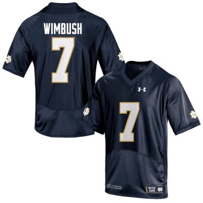 Notre Dame Fighting Irish Men's Brandon Wimbush #7 Navy Blue Under Armour Authentic Stitched College NCAA Football Jersey EMV3699IQ